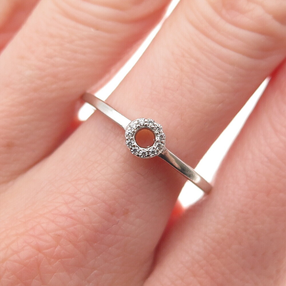 925 Sterling Silver Round-Cut C Z Circle of Life Ring Size 9.25